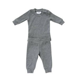 Mebie Baby grey and white ribbed set